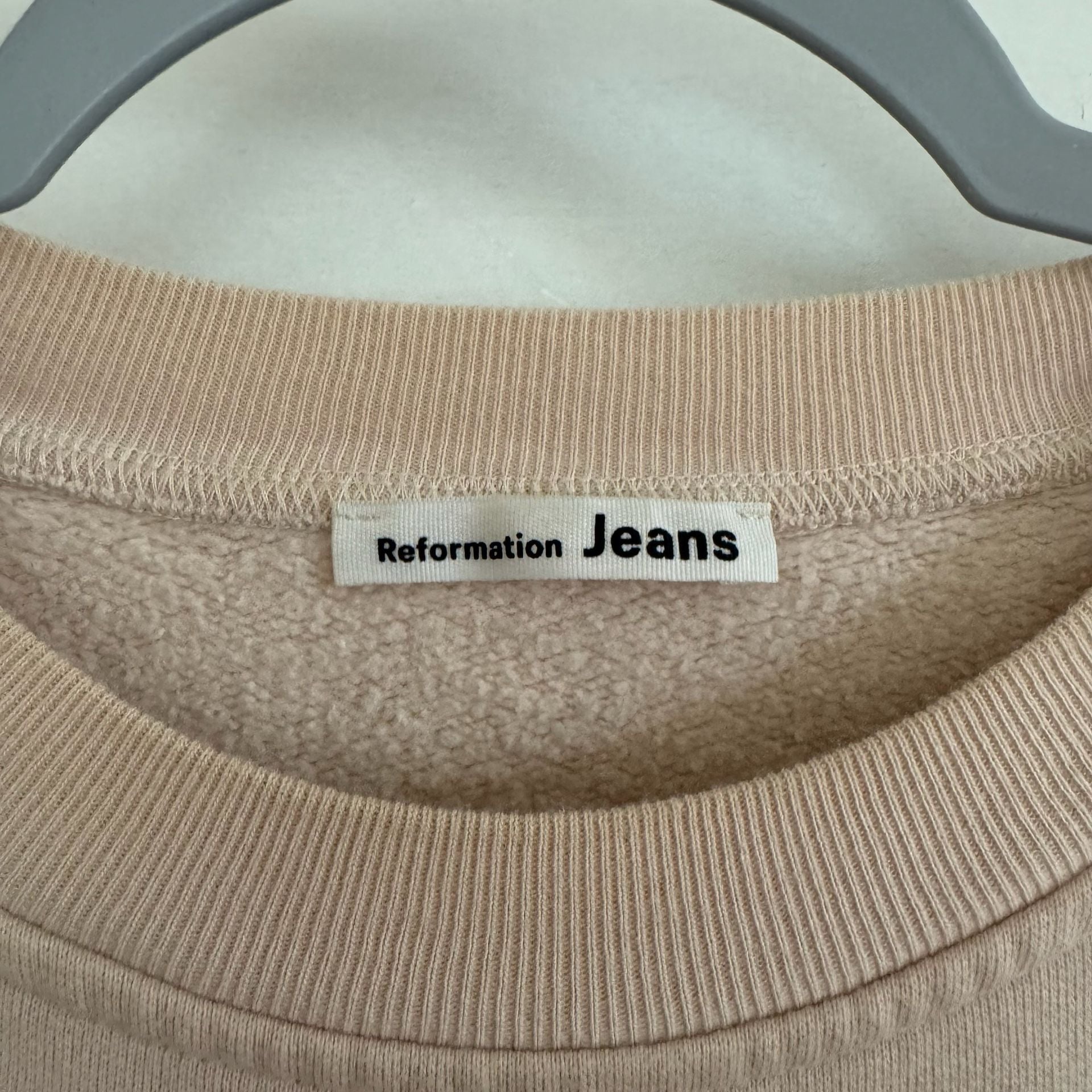 Reformation Jeans Beige Crewneck Sweatshirt 4