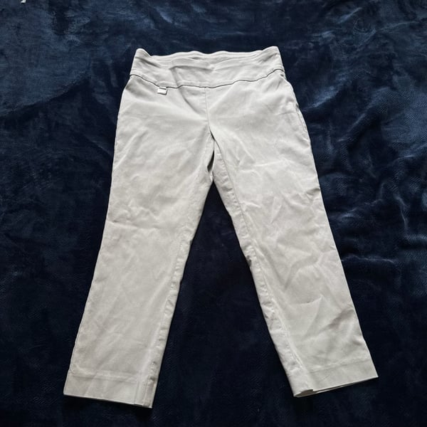 Alfani Women's Beige Pull-On Stretch Cropped Pants Size 4P Capris