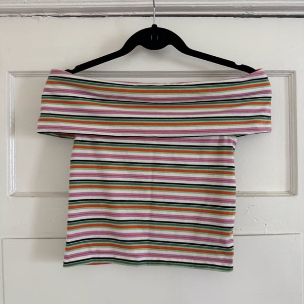 Maeve Anthropologie Striped Off-The-Shoulder Top