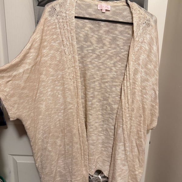 Pink Lily Open Front Knit Cardigan Sweater Size S