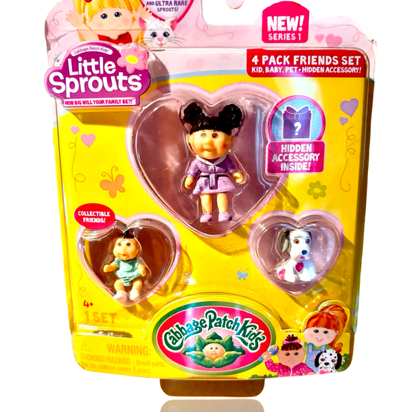 Cabbage Patch Kids Little Sprouts 4 Pack Friends Set Baby Pet Hidden Accessory