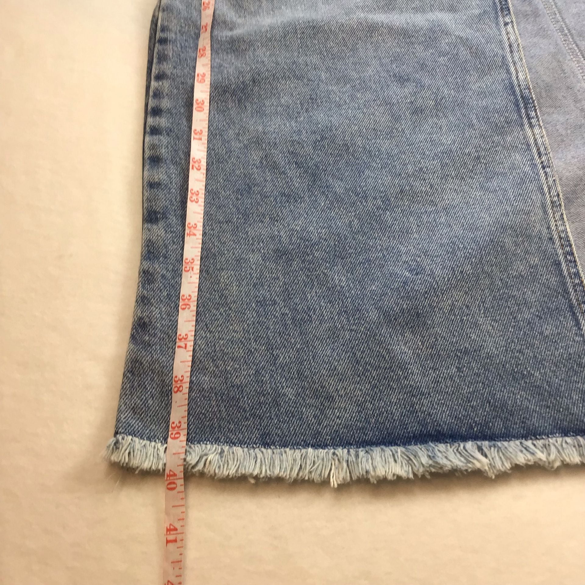 Anthropologie Pilcro Madi Front Slit Raw Hem Denim Maxi Skirt Size 10  10