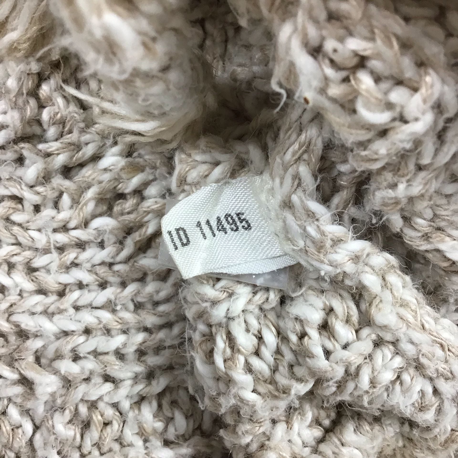 Express Tricot  Vintage Hand knit Beige Chunky Cable  Fringe Boho Sweater Large 9