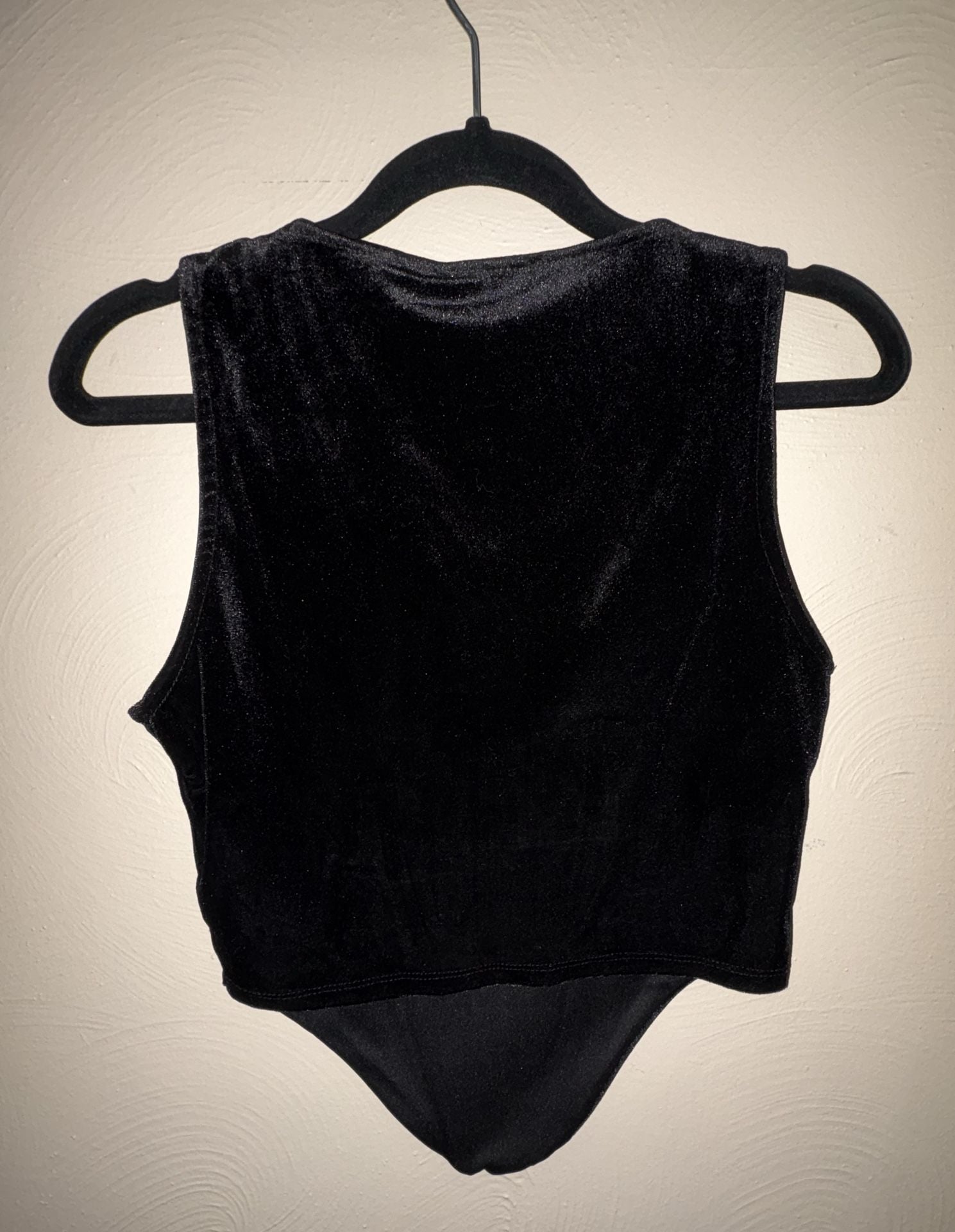 Forever 21 Velvet Bustier Corset Cropped Tank Top Black Size S 4