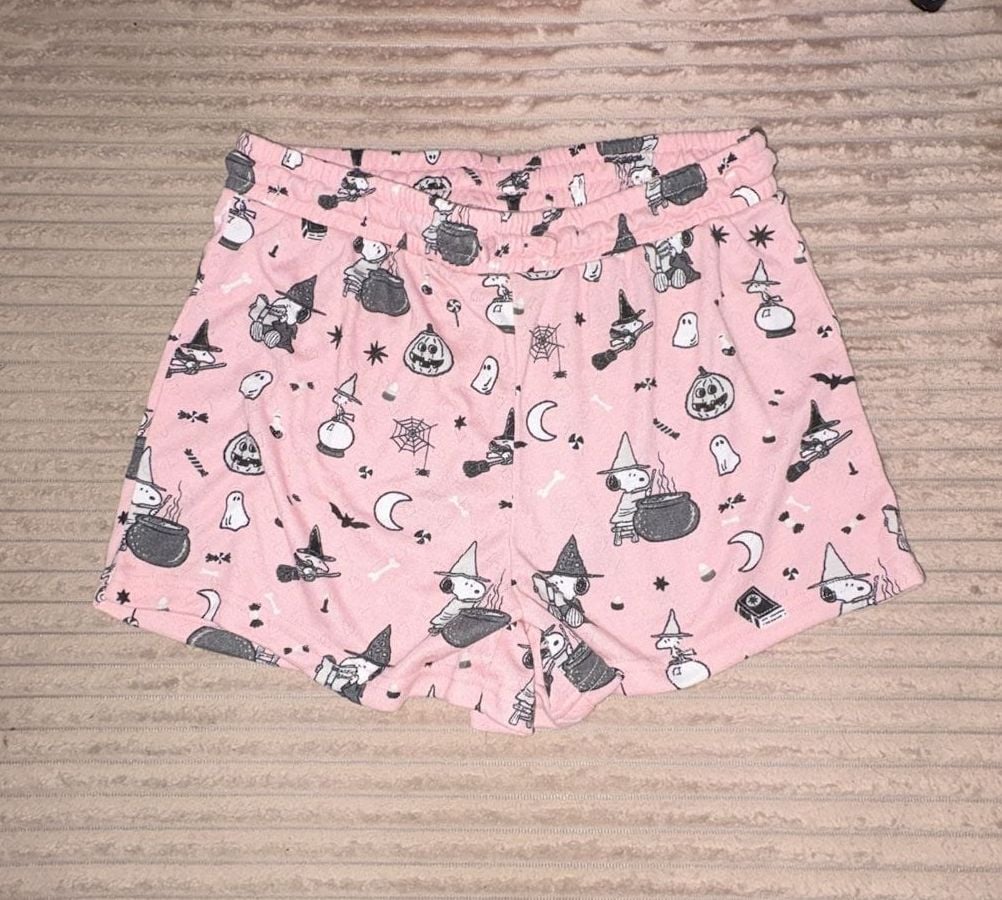Munki Munki Peanuts Halloween Snoopy Pink Cami and Short Pajama Set Size M 4