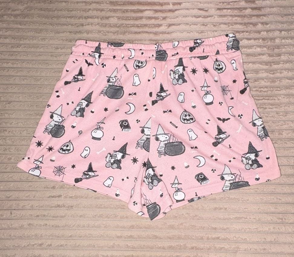 Munki Munki Peanuts Halloween Snoopy Pink Cami and Short Pajama Set Size M 5