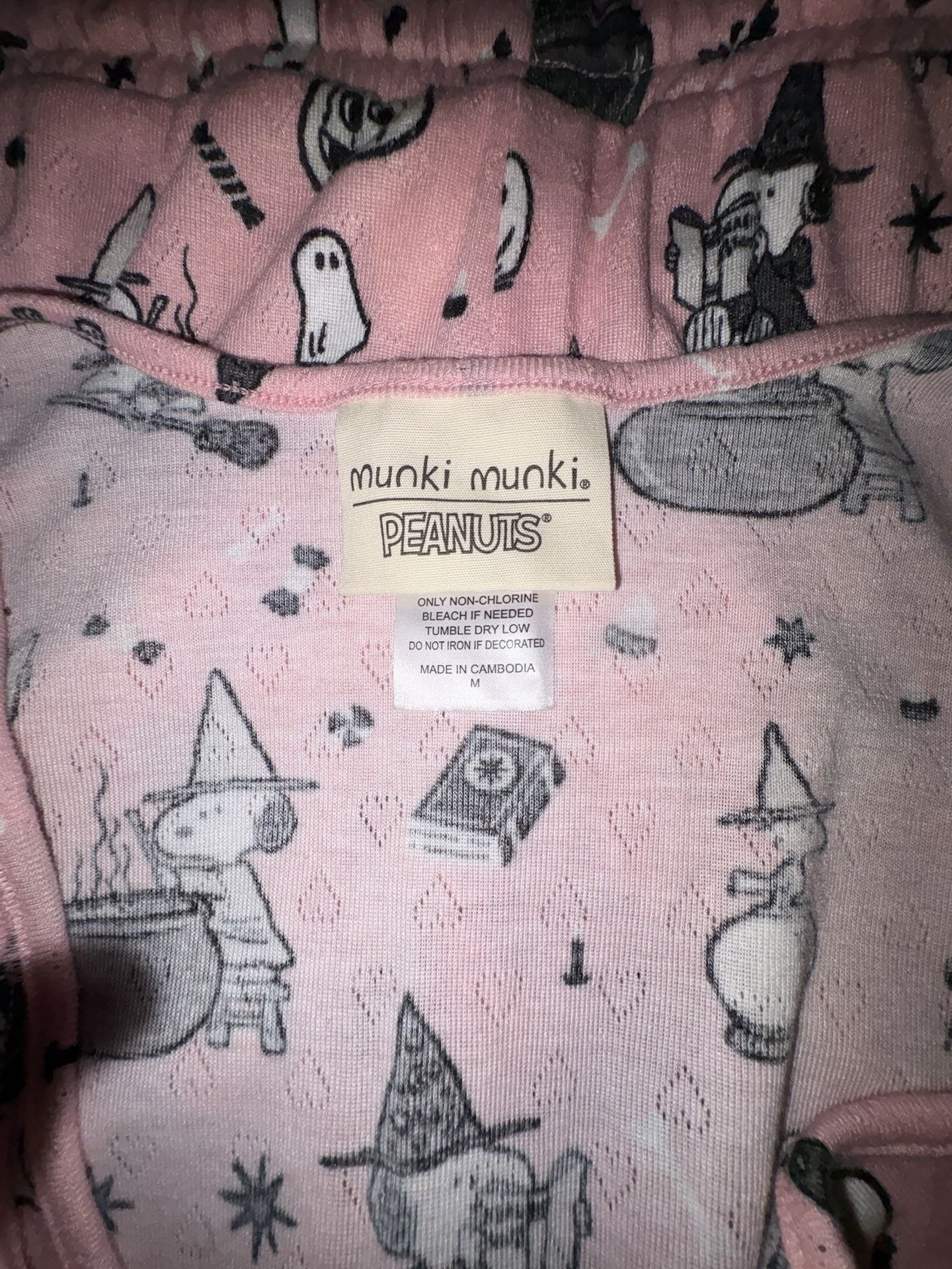 Munki Munki Peanuts Halloween Snoopy Pink Cami and Short Pajama Set Size M 6