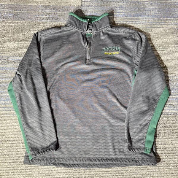 Colosseum Men’s Oregon Ducks 1/4 Zip Pullover Gray Green