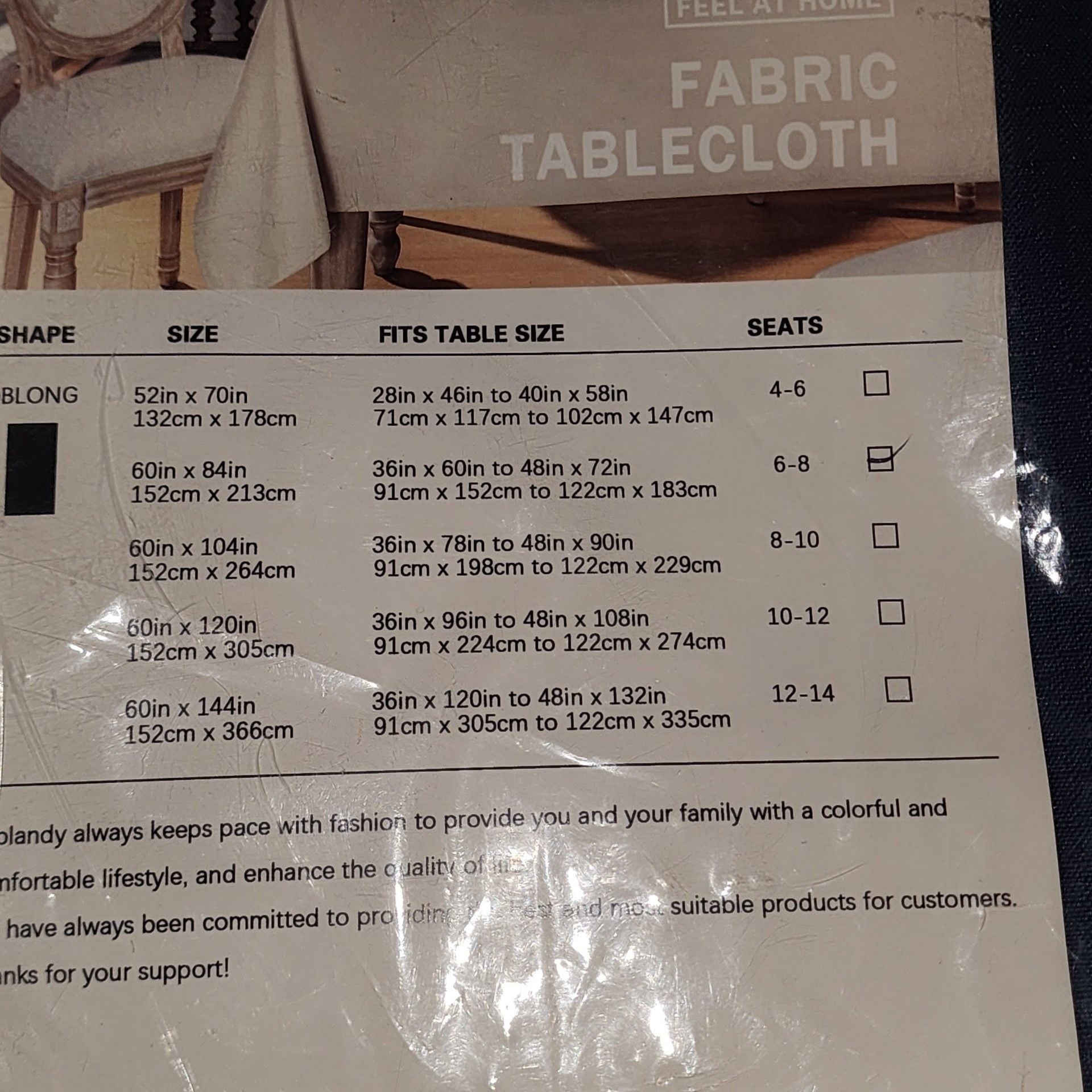 Veblandy Fabric Tablecloth Navy Blue 60in x 84in 2