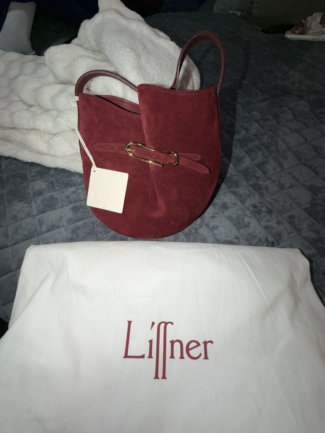 Liffner Belted Suede Bucket Bag 2