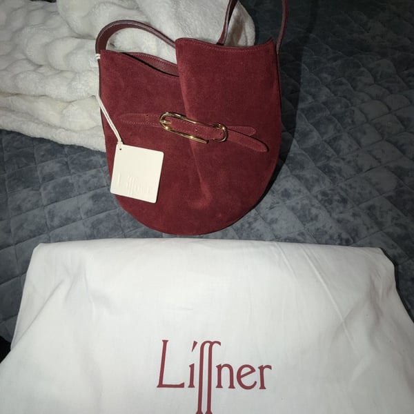 Liffner Belted Suede Bucket Bag