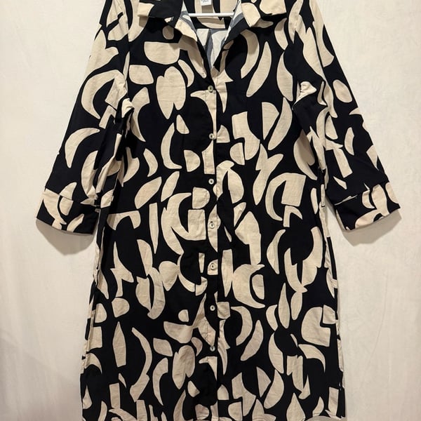 Joseph Ribkoff Abstract Print Stretch Poplin Trapeze Dress, Size 8 