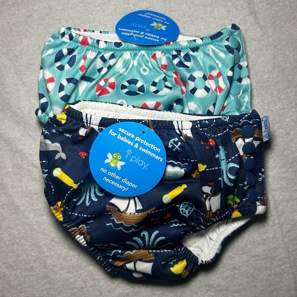 i play| 2 pack 18M Boy Pull-up Reusable Absorbent Swimsuit Diapers