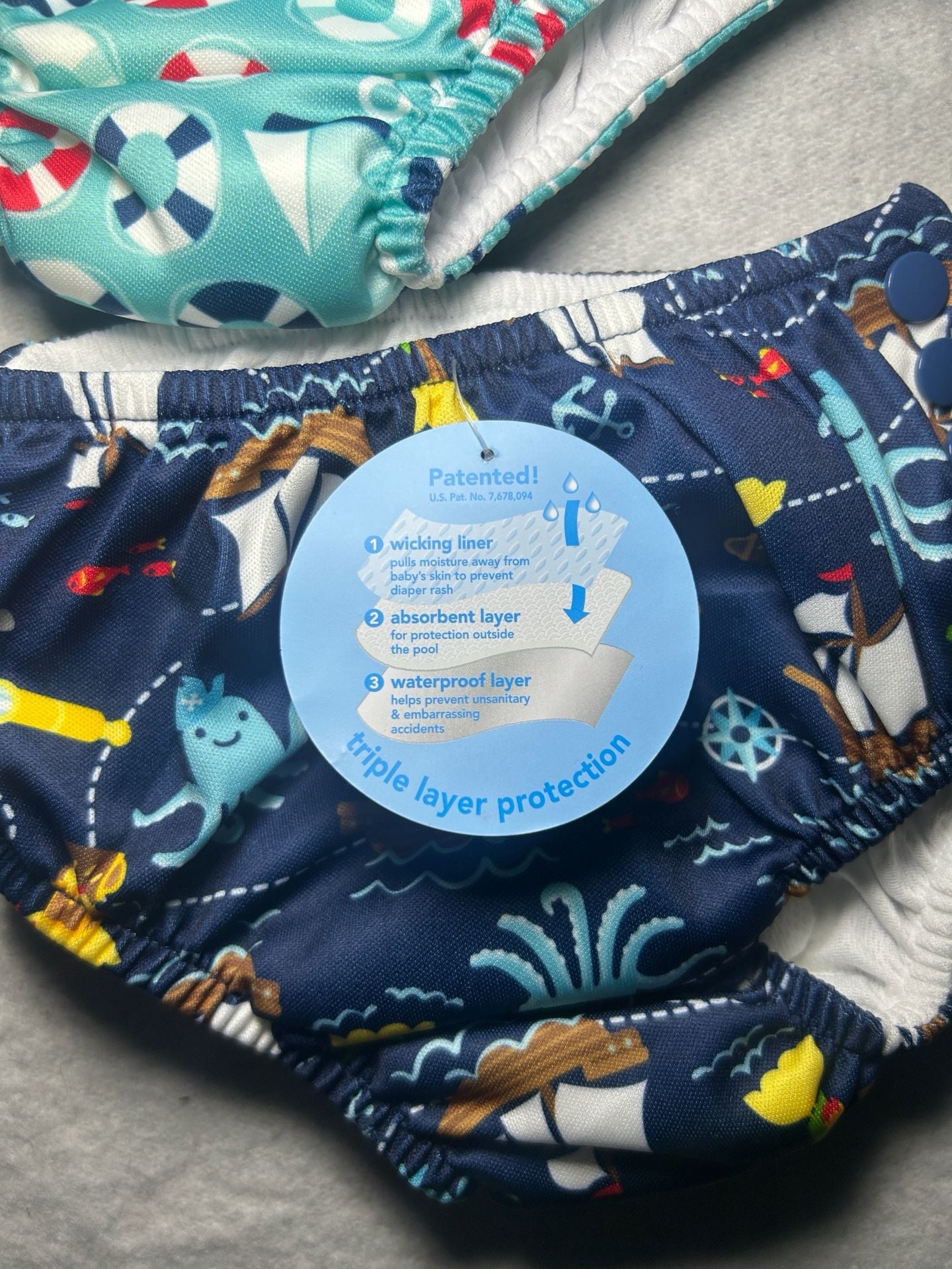i play| 2 pack 18M Boy Pull-up Reusable Absorbent Swimsuit Diapers 3