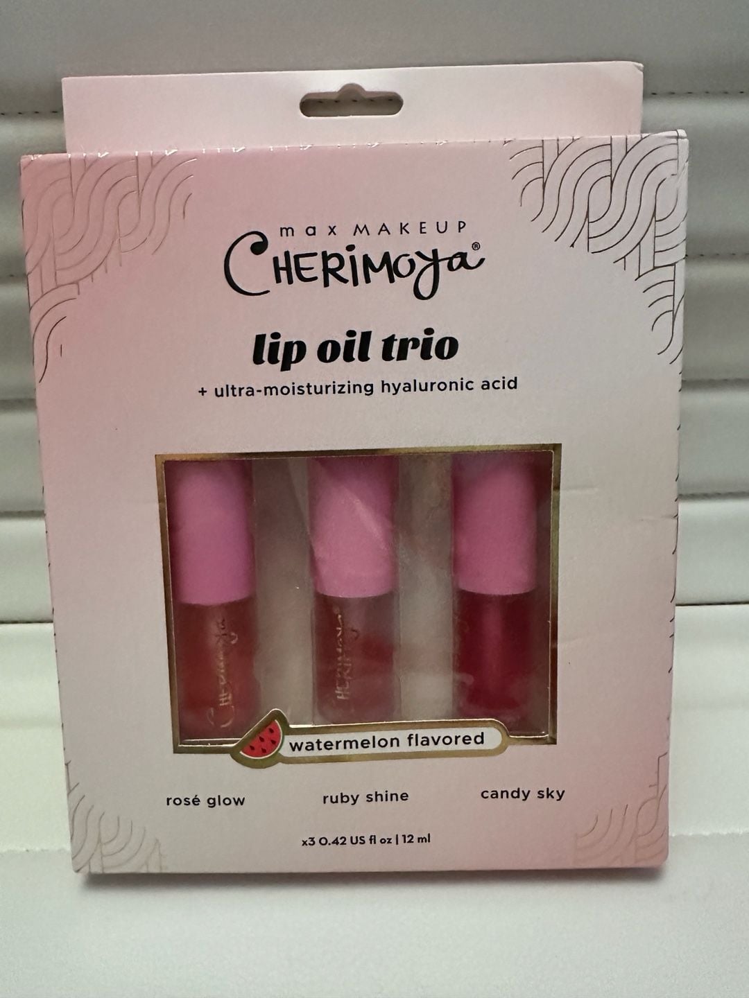 Max Makeup Cherimoya Lip Oil Trio - Watermelon Flavored 1