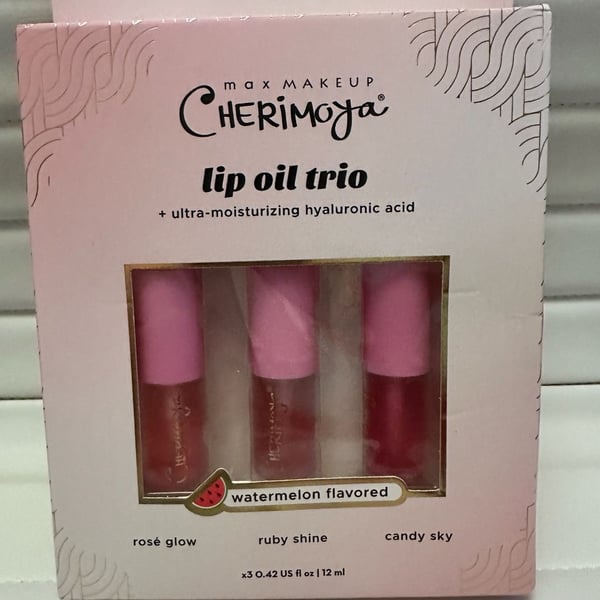 Max Makeup Cherimoya Lip Oil Trio - Watermelon Flavored