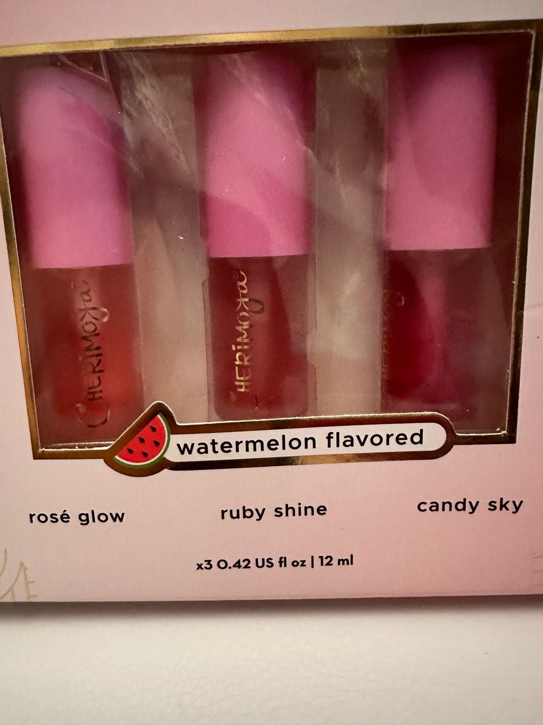 Max Makeup Cherimoya Lip Oil Trio - Watermelon Flavored 2