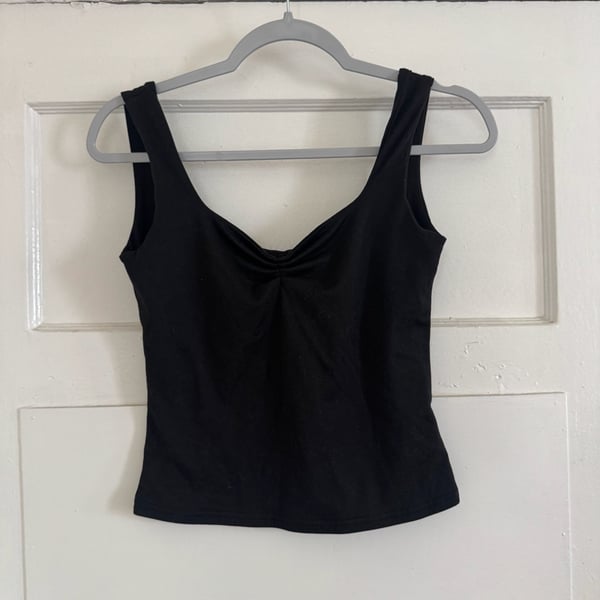 Black Cinched Sweetheart Tank Top