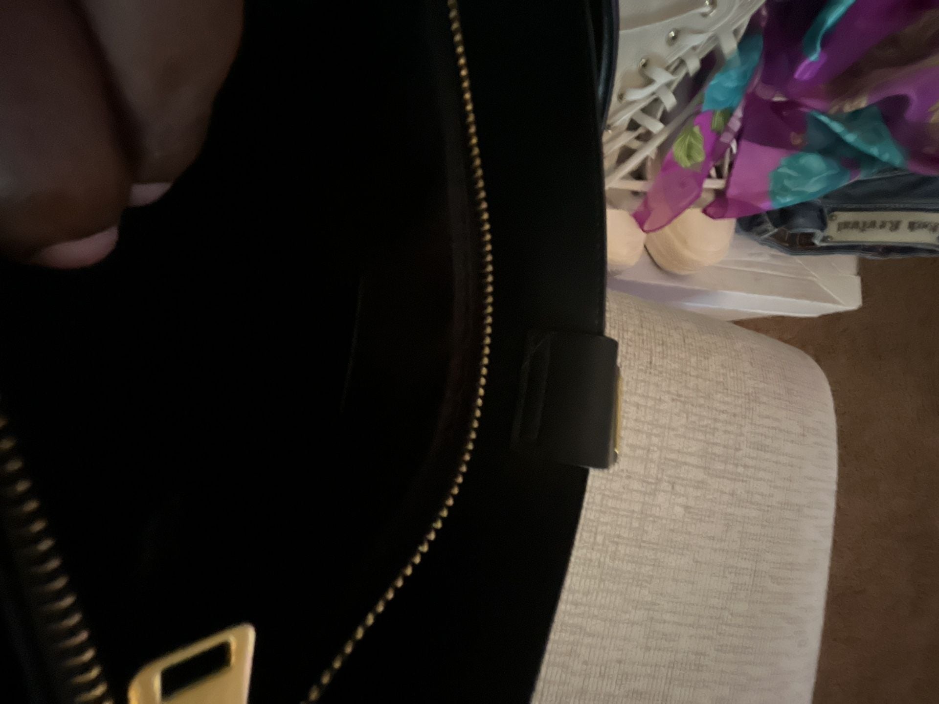 Mango MNG Black Leather Structured Handbag with Gold-Tone Hardware Detail 7