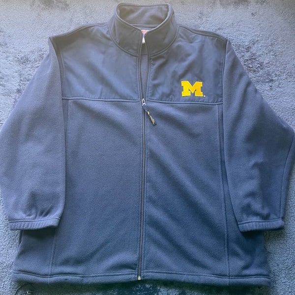 Russell Athletic Team Issue Michigan Wolverines Full-Zip Fleece Jacket Navy 1X