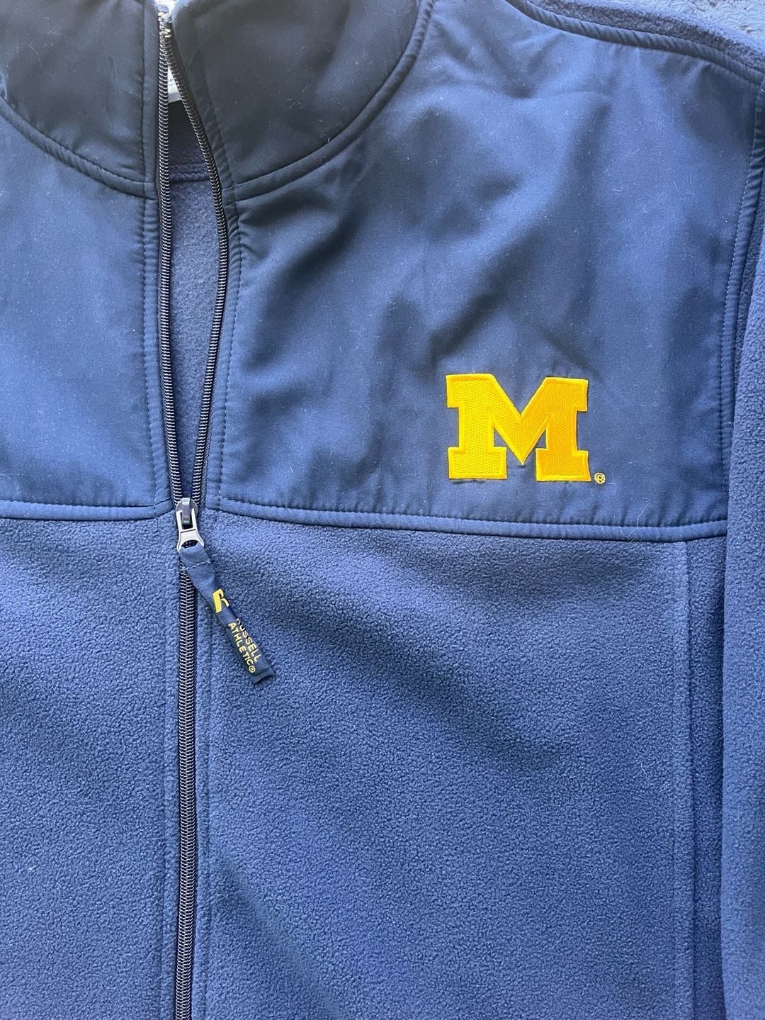 Russell Athletic Team Issue Michigan Wolverines Full-Zip Fleece Jacket Navy 1X 3