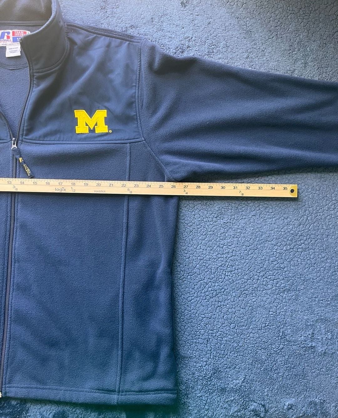 Russell Athletic Team Issue Michigan Wolverines Full-Zip Fleece Jacket Navy 1X 6
