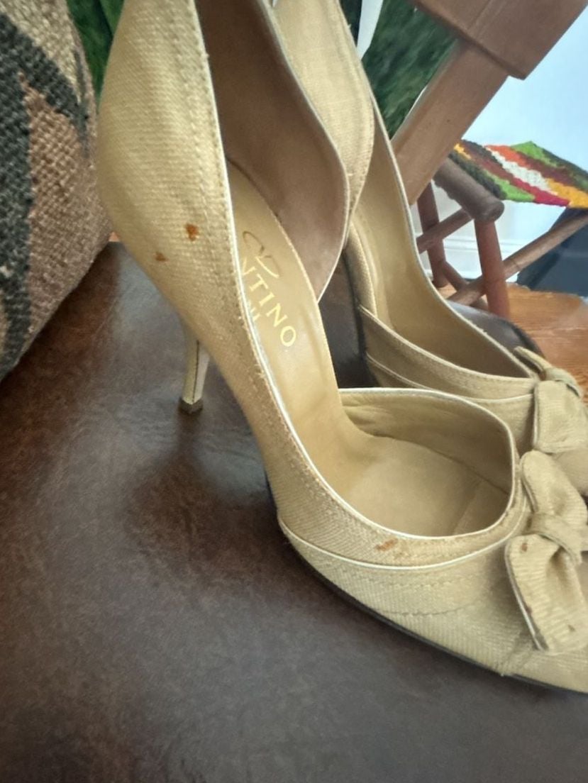 Valentino Garavani D'Orsay Open-Toe Pumps with Bow 7