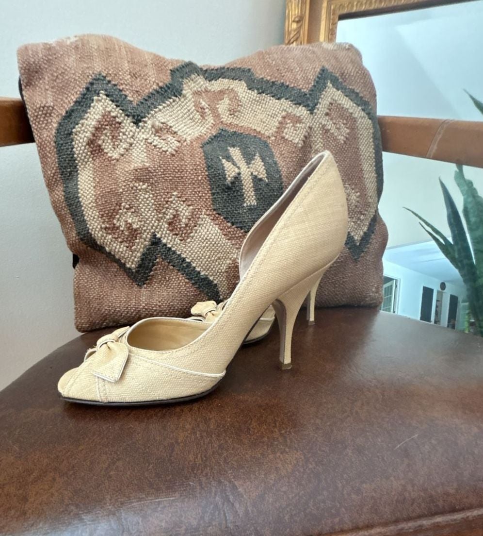 Valentino Garavani D'Orsay Open-Toe Pumps with Bow 11