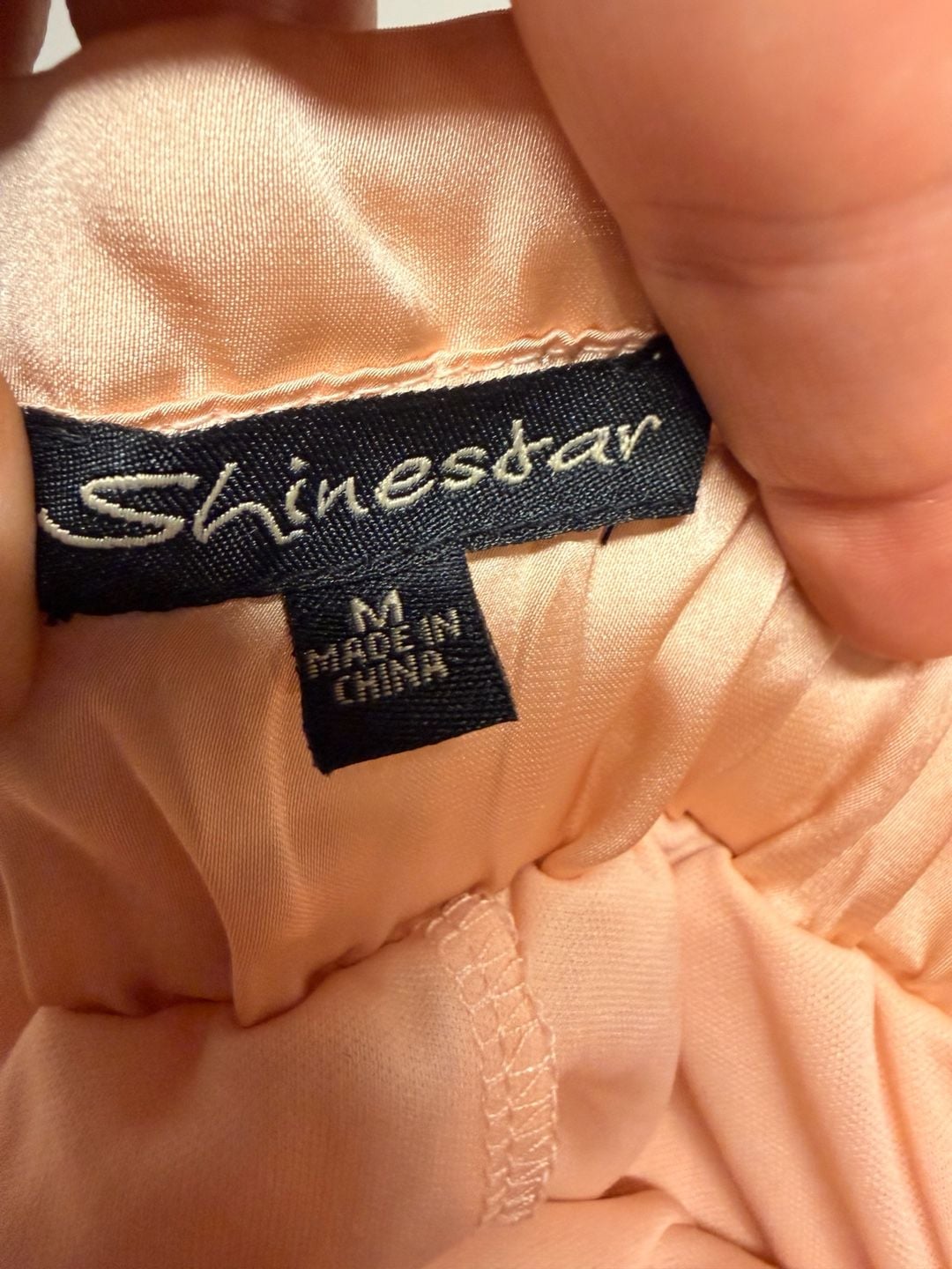 Shinestar Blush Pink Champagne Satin Cross-Back Sz M Romper π | Coquette / Y2K 4