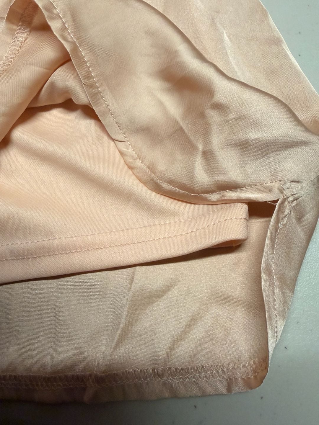 Shinestar Blush Pink Champagne Satin Cross-Back Sz M Romper π | Coquette / Y2K 5