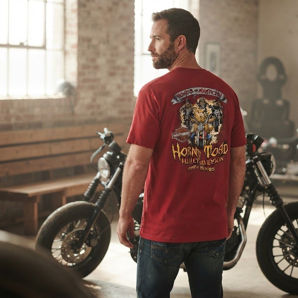 Harley-Davidson Men's 3XL Christmas T-Shirt with Santa Claus on Motorcycle 3