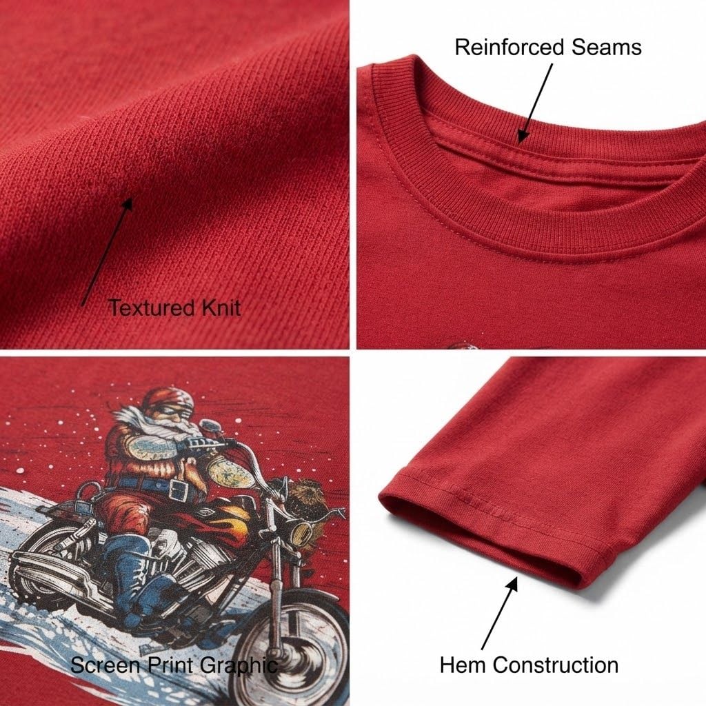 Harley-Davidson Men's 3XL Christmas T-Shirt with Santa Claus on Motorcycle 5