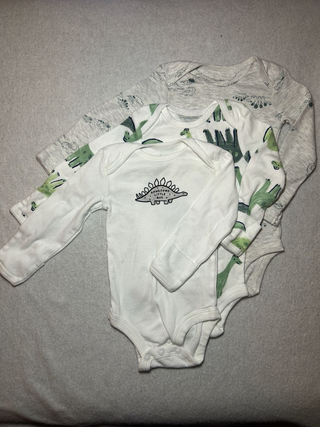 Carter's Just One You Baby Boys' 3pk Bodysuit - Dinosaur Print, Size 3M 1