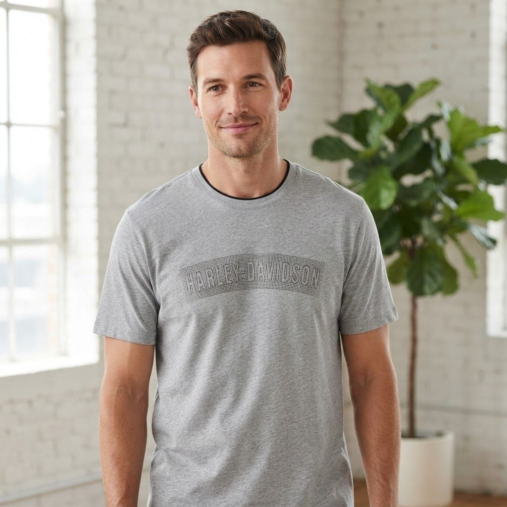 Harley-Davidson Men's Slim Fit Short Sleeve Tee - Gray 99027-20VM - Wisconsin Harley-Davidson 2