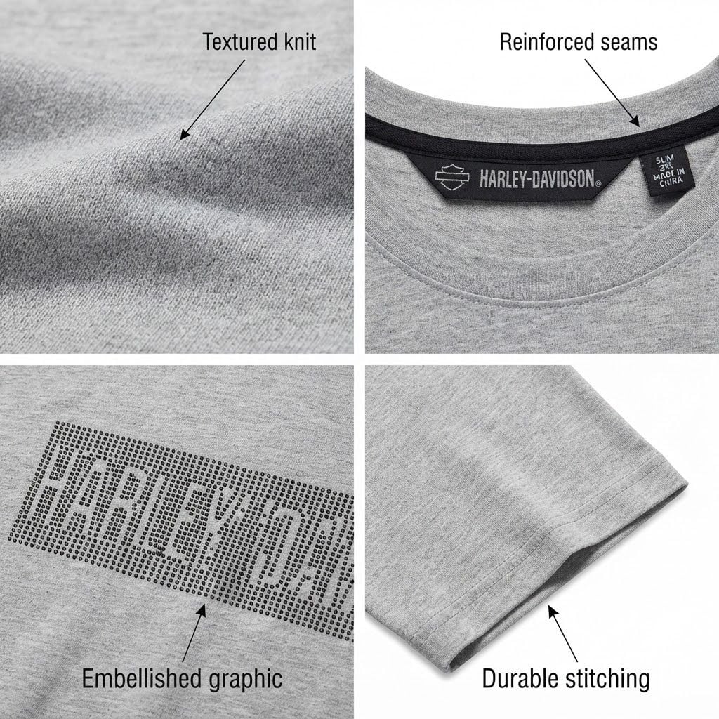 Harley-Davidson Men's Slim Fit Short Sleeve Tee - Gray 99027-20VM - Wisconsin Harley-Davidson 5
