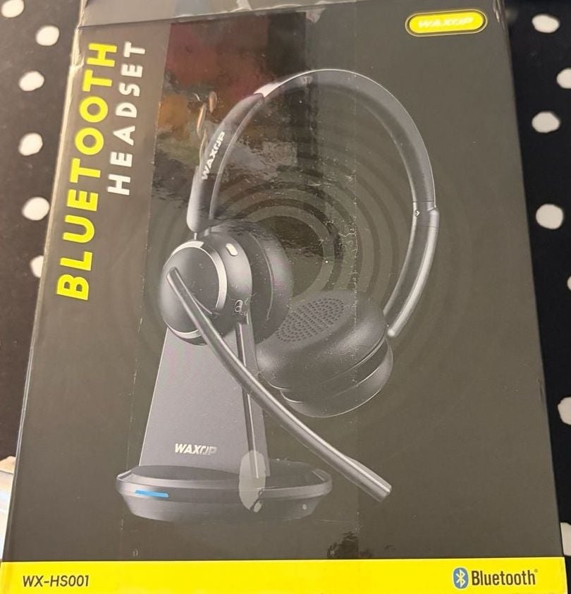 Bluetooth Headset with Charging Base and Noise Cancelling MicrophoneWAXUP #9035 1