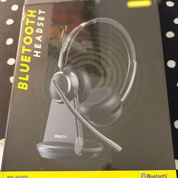  Bluetooth Headset with Charging Base and Noise Cancelling MicrophoneWAXUP #9035
