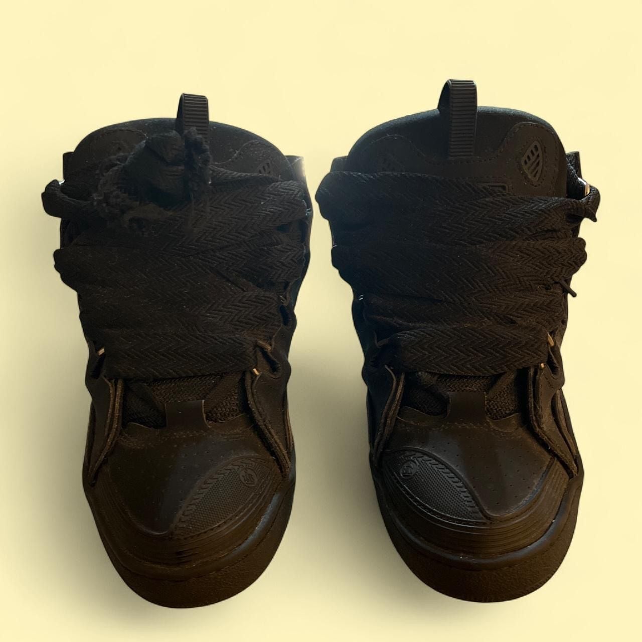 Lanvin Black Curb Leather Sneakers 2