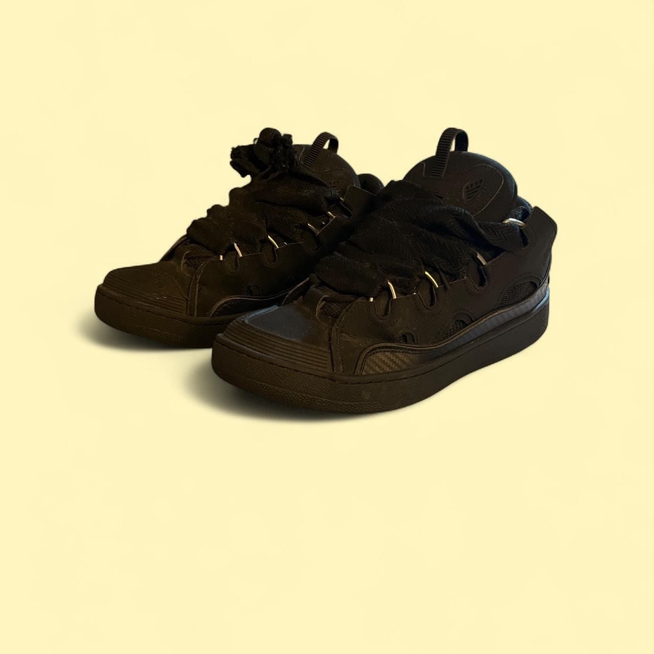 Lanvin Black Curb Leather Sneakers 3