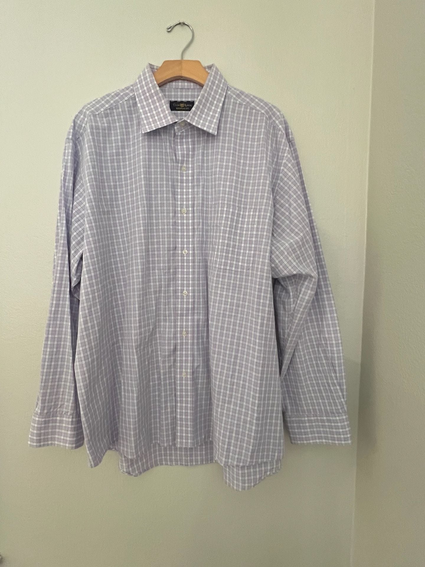 Club Room Men's Purple Plaid Regular Fit Long Sleeve Button Up Dress Shirt New with out tags 2