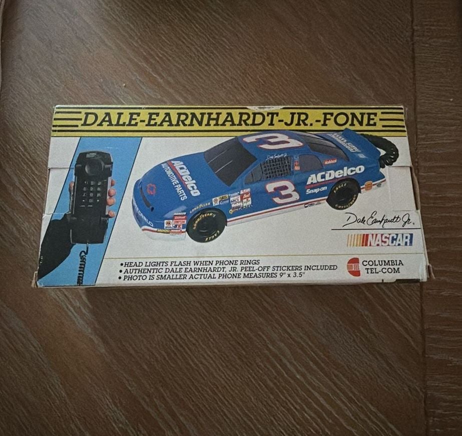 1991 Columbia Telecommunications Dale Earnhardt Jr. Fone NASCAR ACDelco #3 Race Car Telephone with Box 1