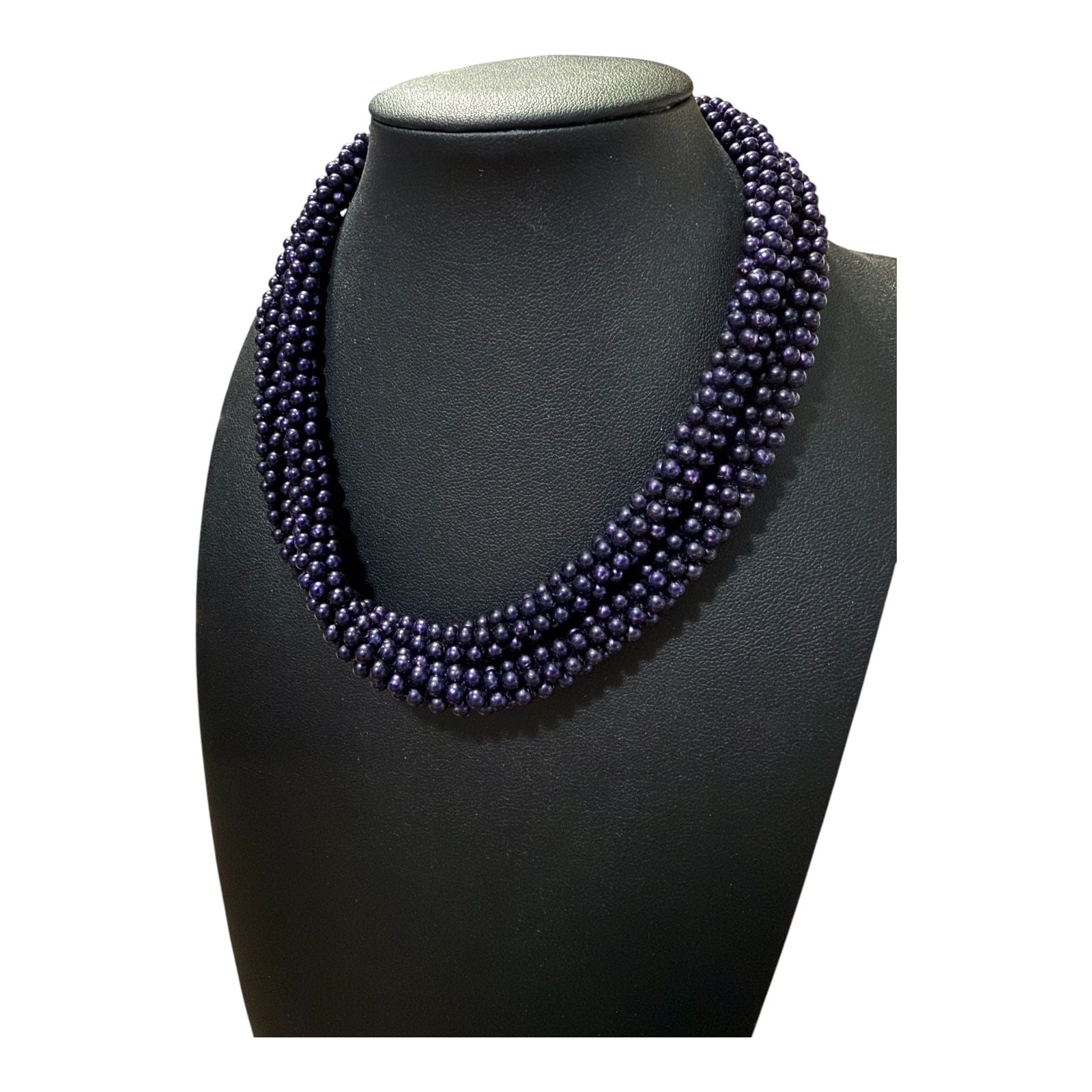 Peacock Freshwater Pearl Woven Beaded 29” Necklace, 32 Grams 4