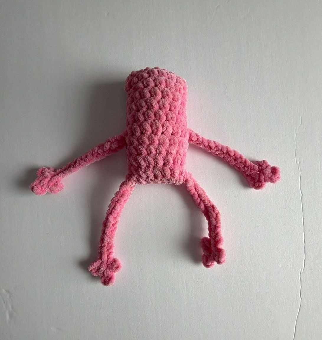 Handmade Crochet Pink Leggy Frog Plushie Amigurumi 2