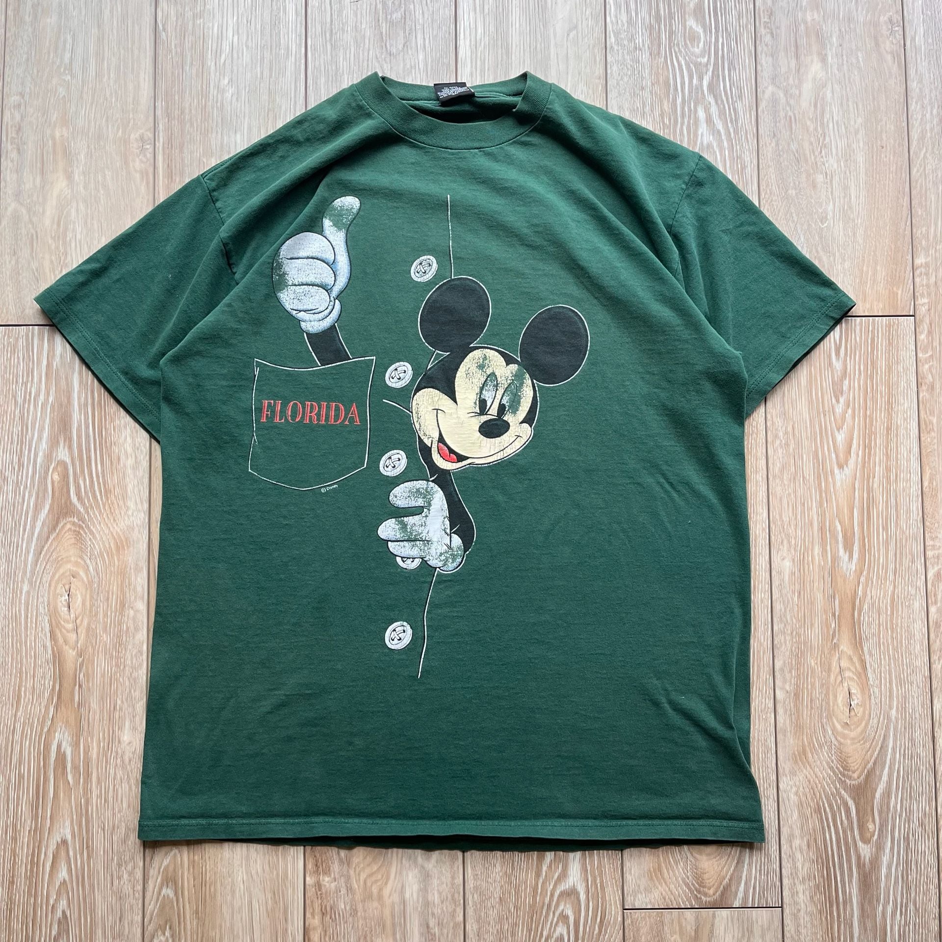Vintage Sherry's Best Disney Mickey Mouse Florida Graphic Green T-Shirt 1