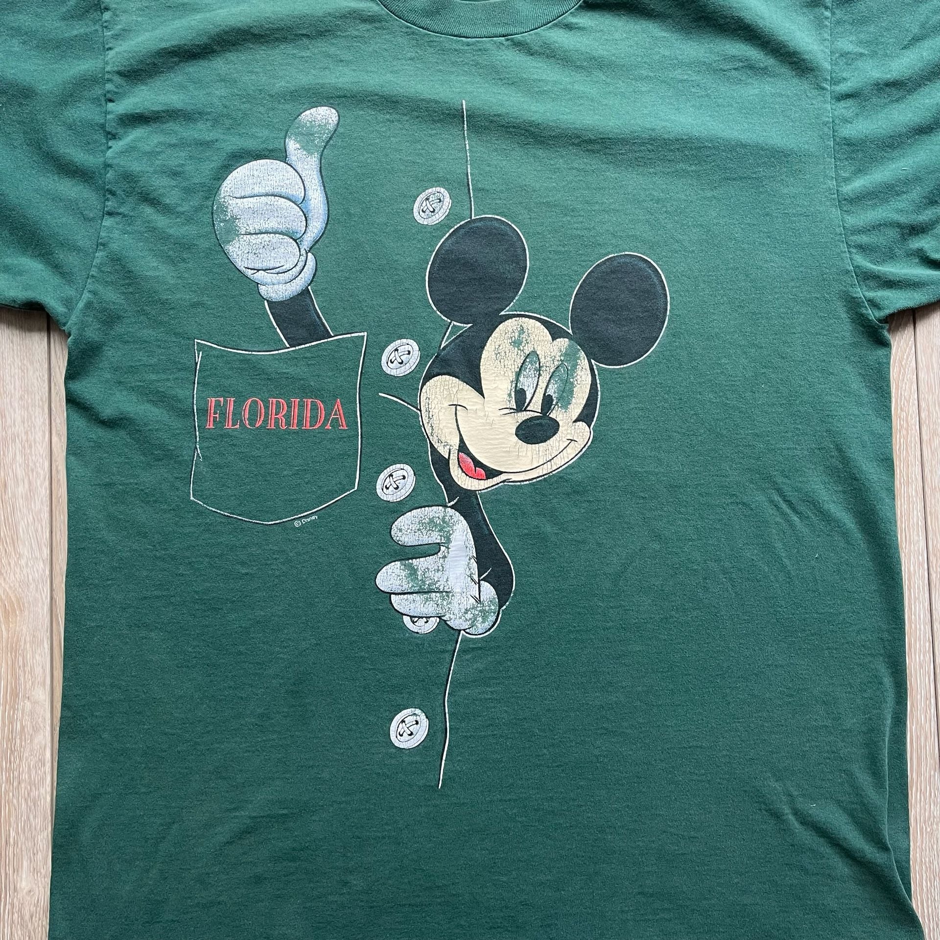 Vintage Sherry's Best Disney Mickey Mouse Florida Graphic Green T-Shirt 2