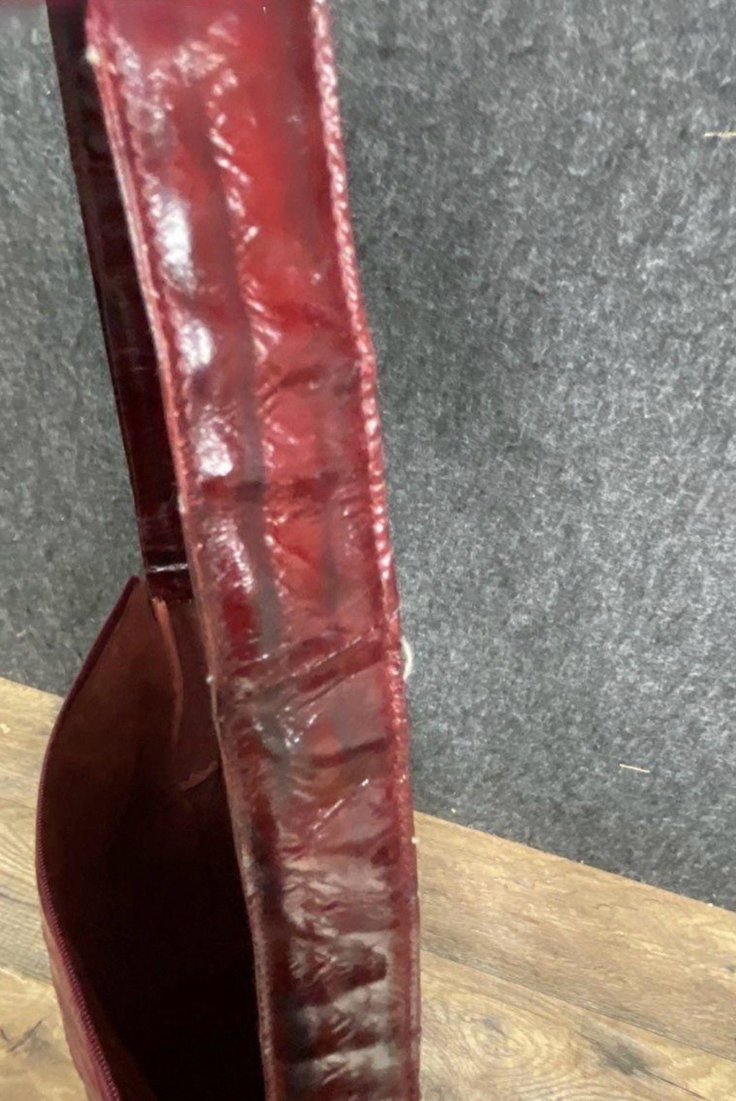 Burgundy Eel Skin Hobo Purse with Suede Interior 8