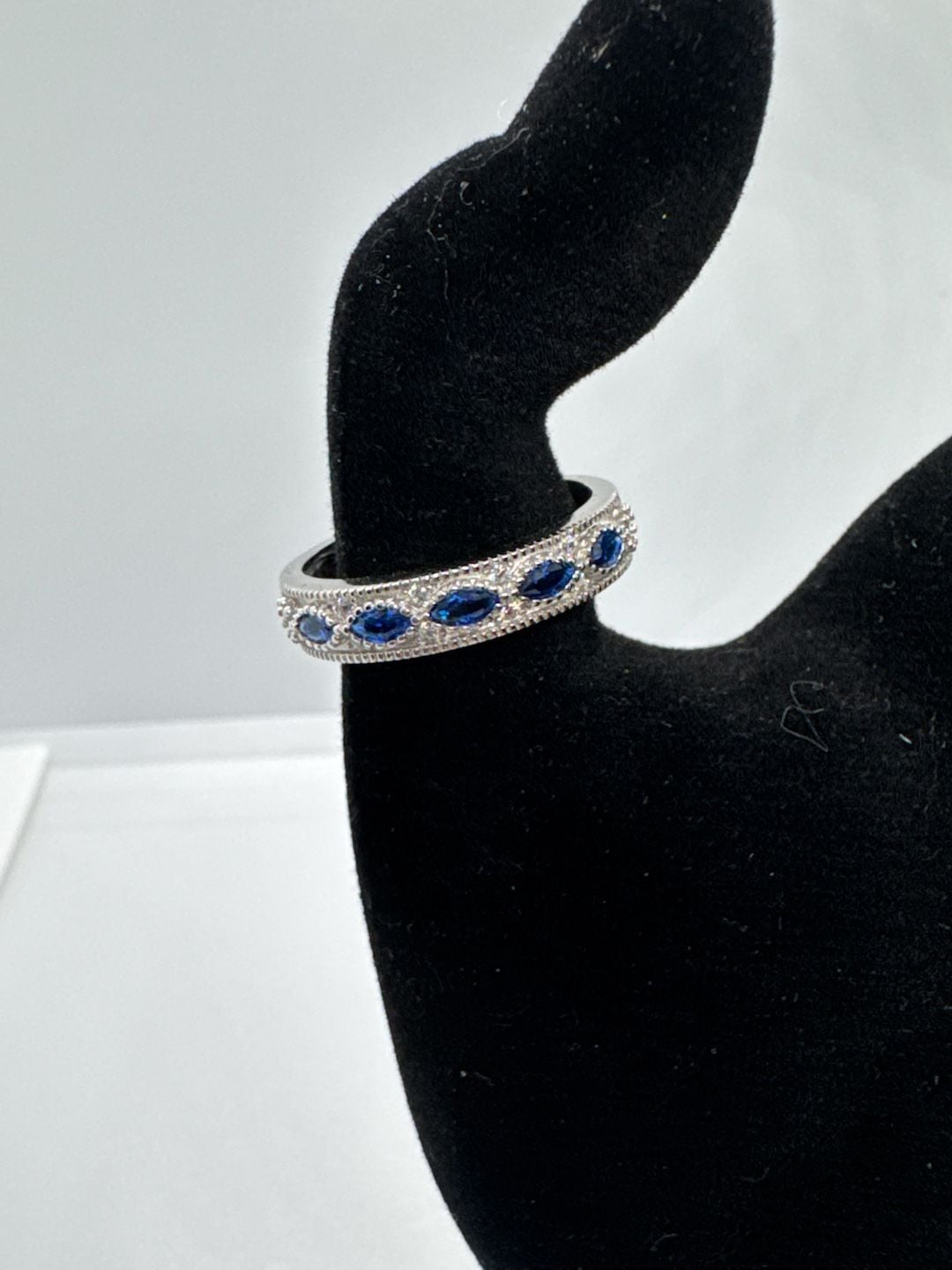 Kelly Waters Silver Sapphire & CZ Band 1