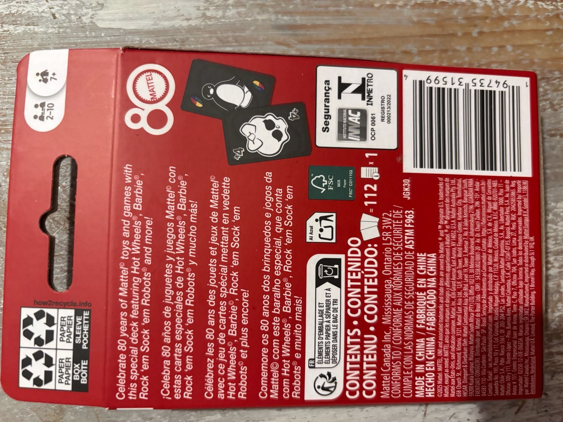 Mattel UNO 80th Anniversary Ruby Red Edition Card Game 2