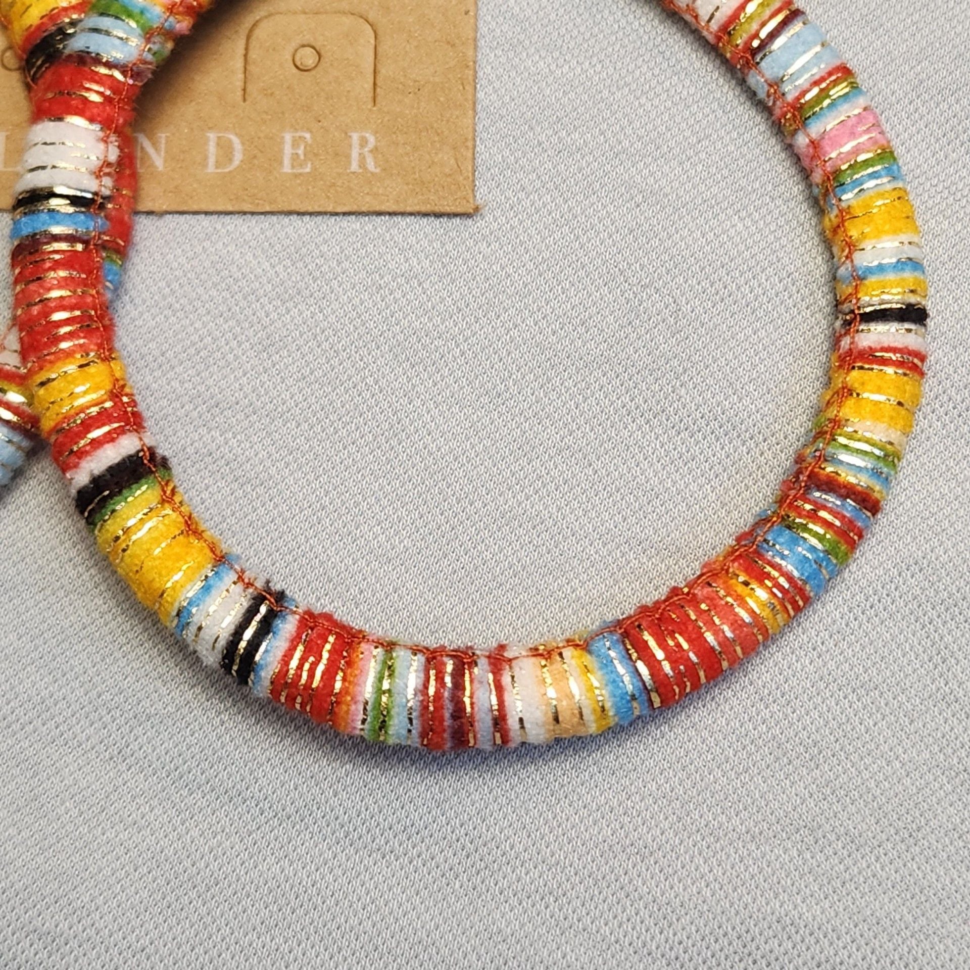 Boho Hoop Earrings Plunder Lena Thread Wrapped Colorful 3 Inch Statement Jewelry 7