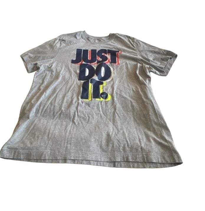Nike Just Do It Graphic T-Shirt Gray Men's Size XL 2